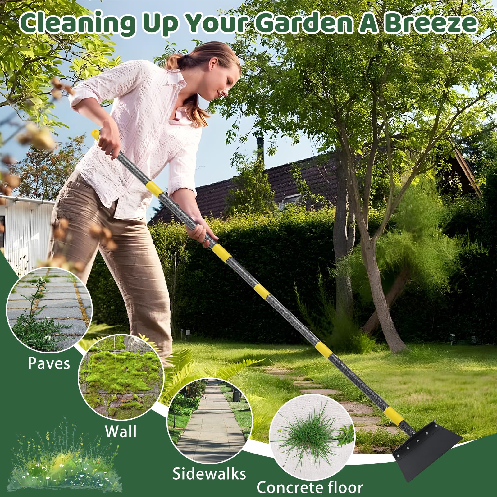 Lilyvane shovel shown in garden clearing weeds