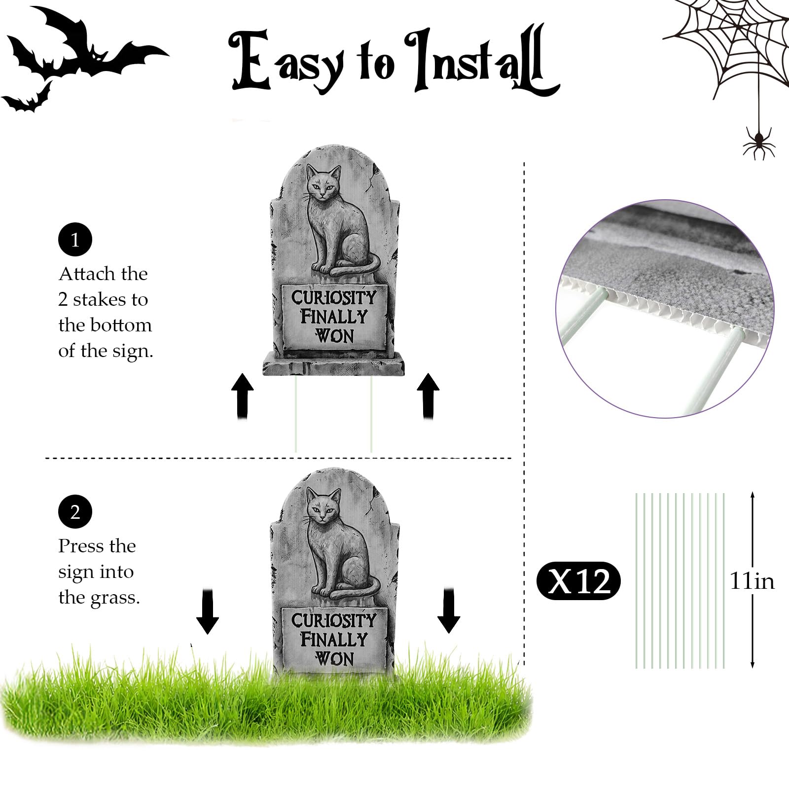 LimBridge Halloween graveyard decoration with a spider design