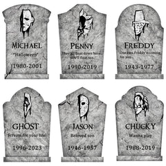LimBridge Halloween tombstone with scary killer face design front view