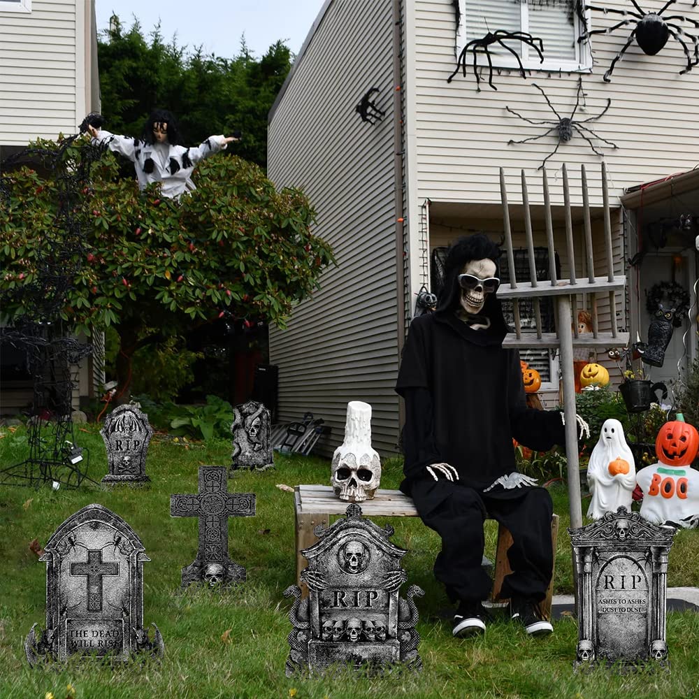LimBridge Halloween tombstones displayed in a graveyard