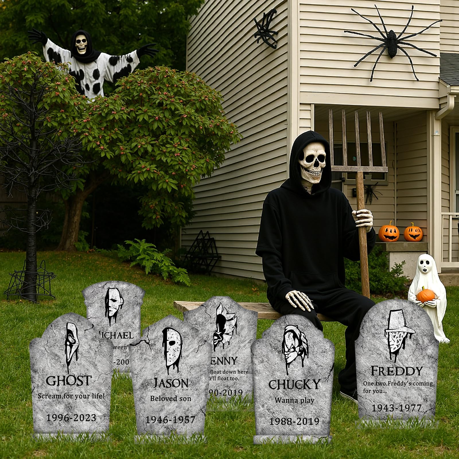 LimBridge large tombstone in a spooky graveyard setting
