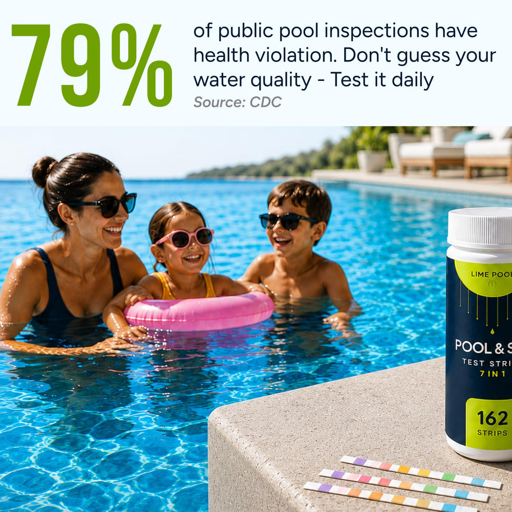 LIME POOL test strip colour comparison chart