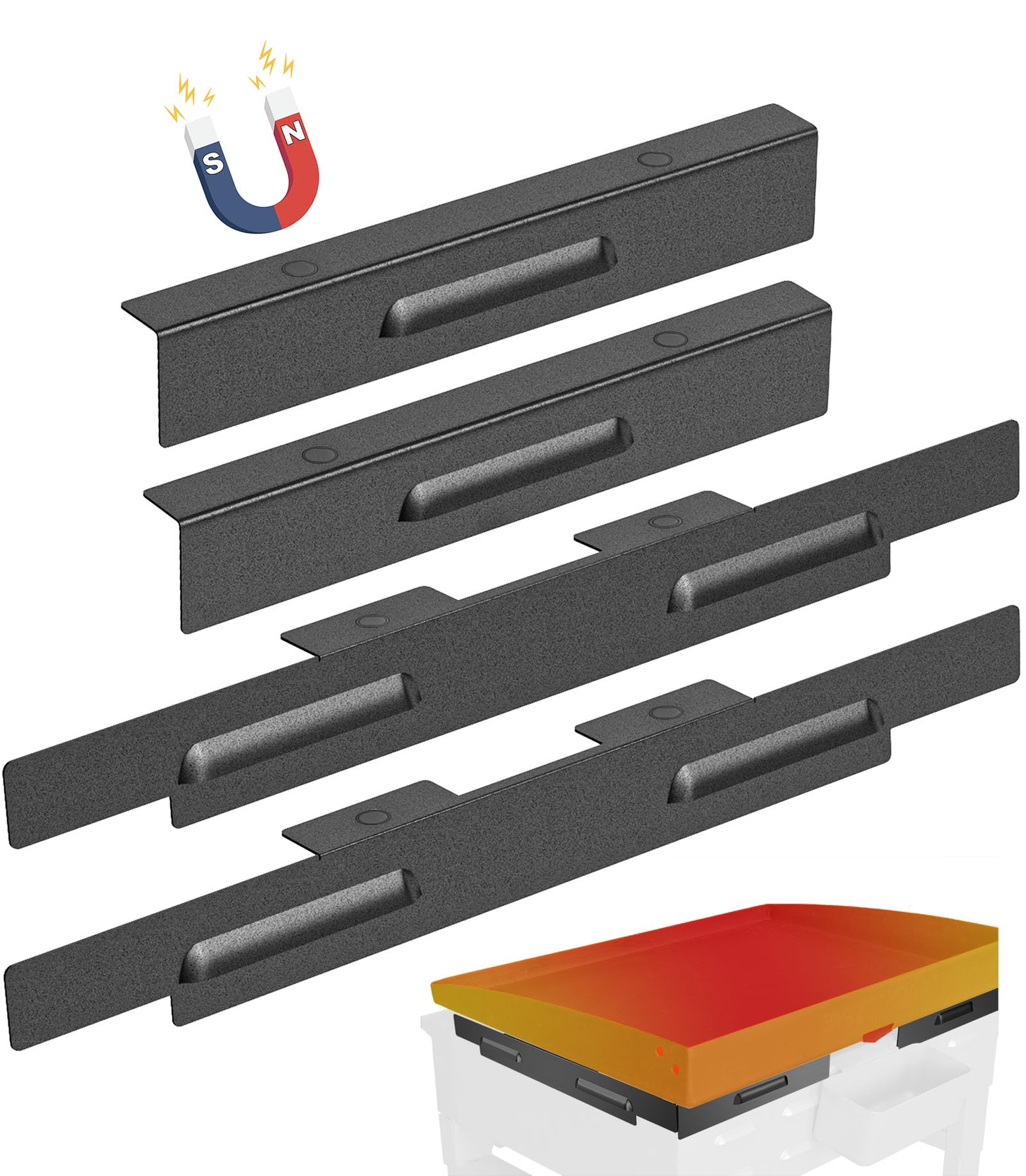 LimeCare Magnetic Wind Guards black set installed on Blackstone 22-inch griddle