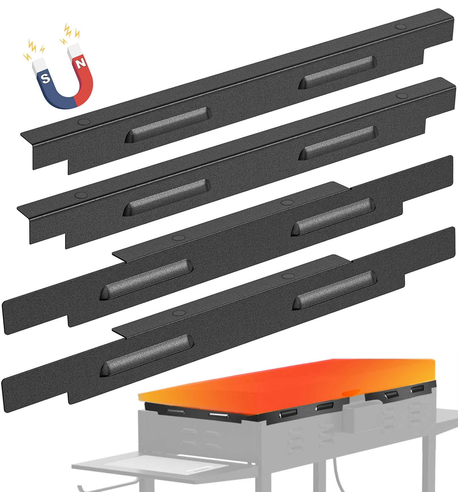 LimeCare Magnetic Wind Guards for Blackstone 36 Inch Griddle, front view