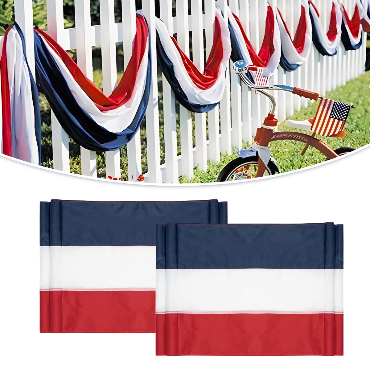 LinaGarten American Flag Bunting Banner front view