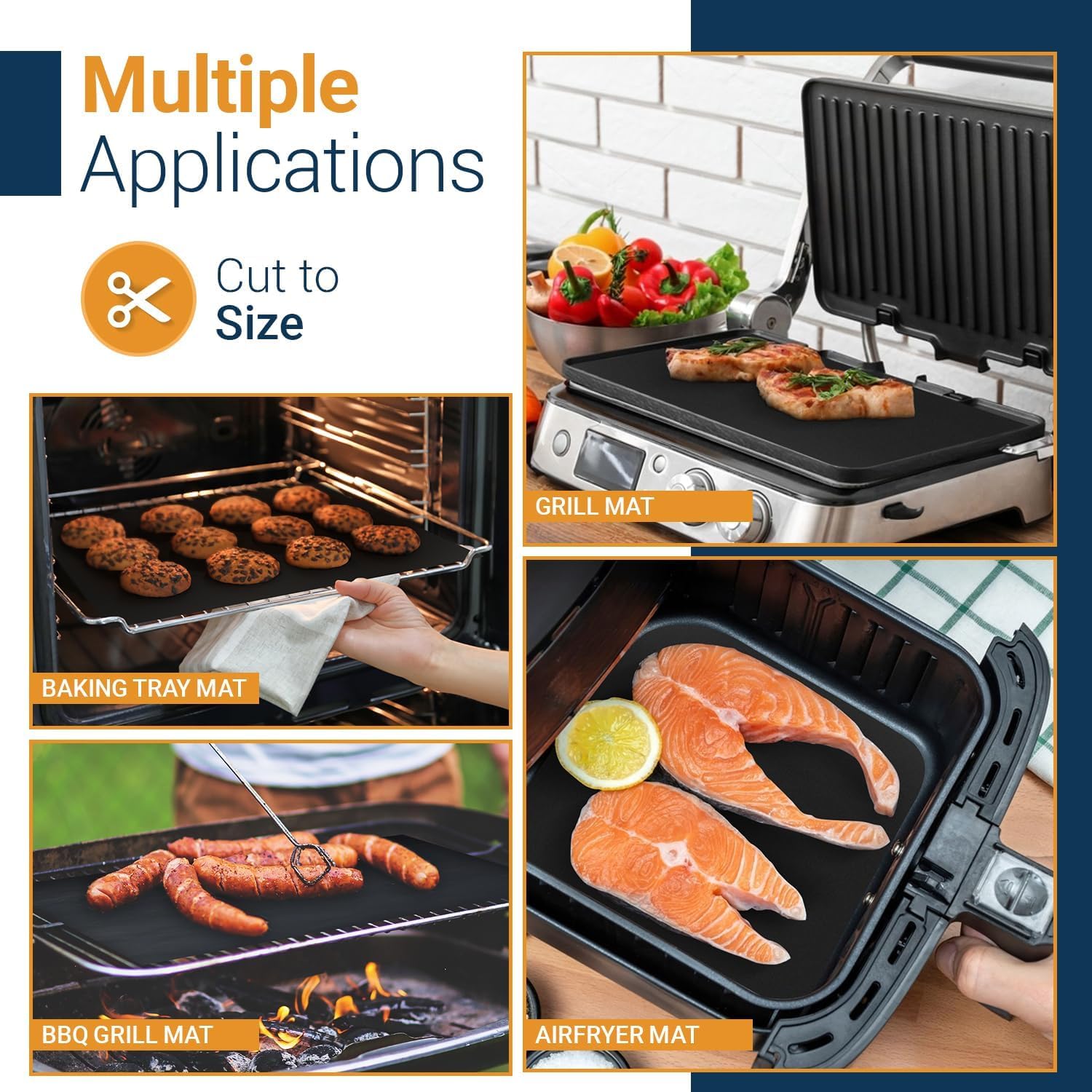 Linda's Essentials BBQ Grill Mat cut to fit a small grill