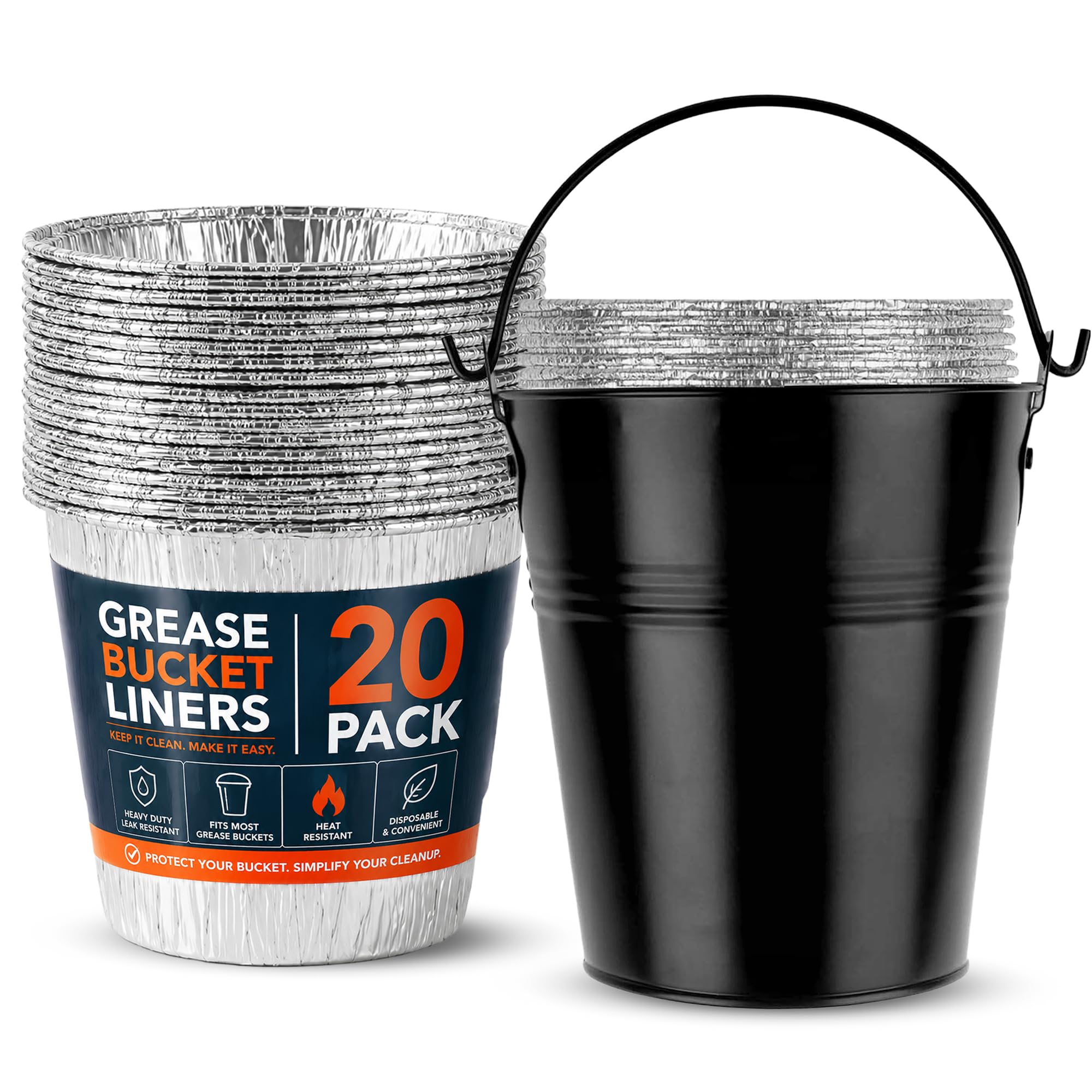 Linda's Essentials Grease Bucket with aluminum liners