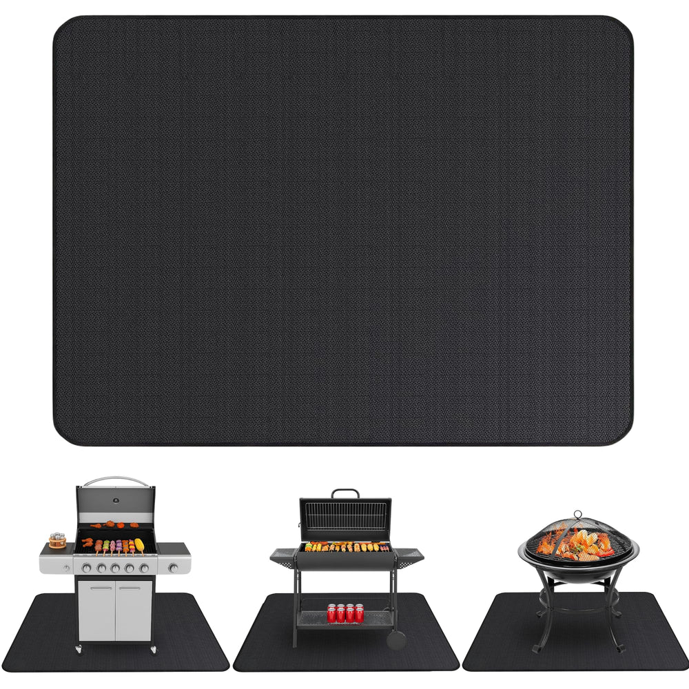 Linda's Essentials Under Grill Mat 76 x 52 inch black front view