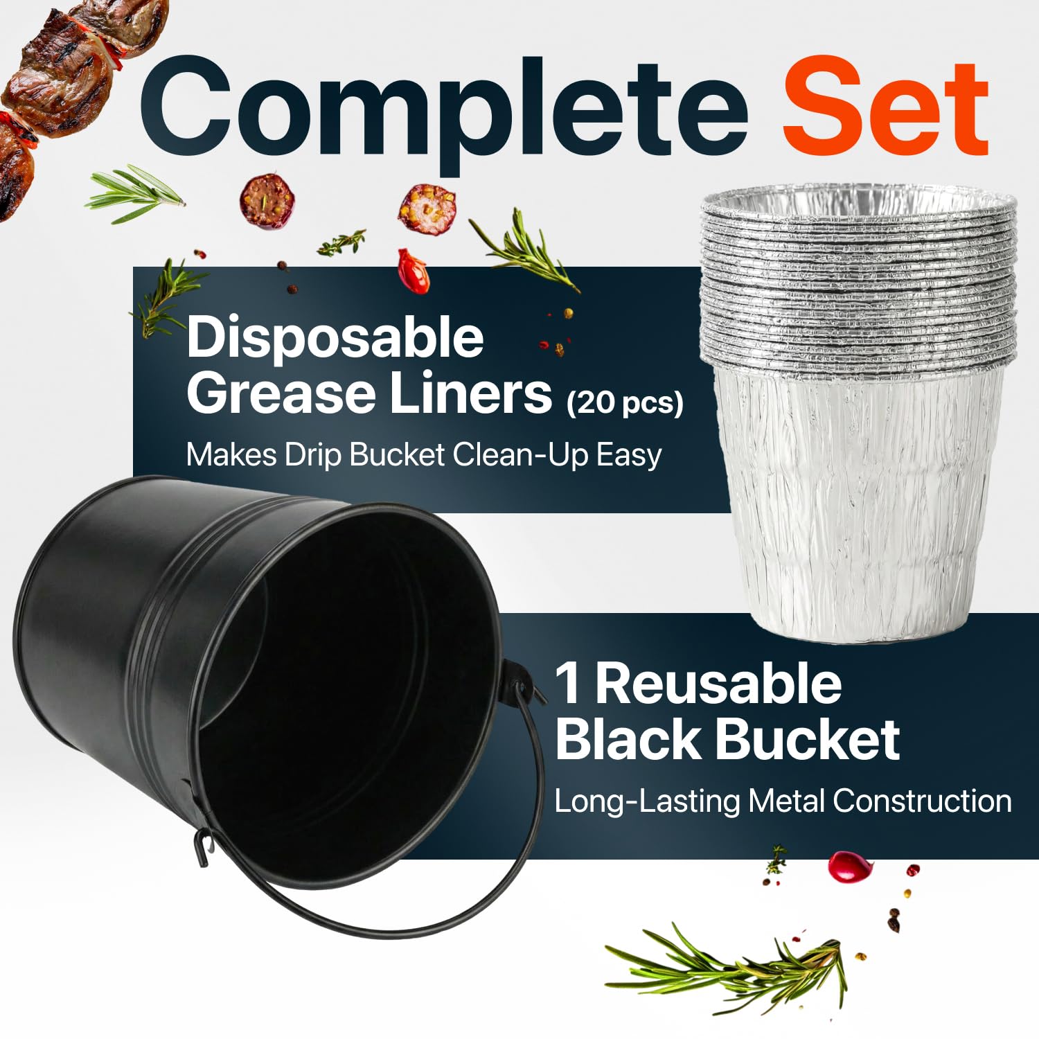 Liners fitting securely in grease bucket
