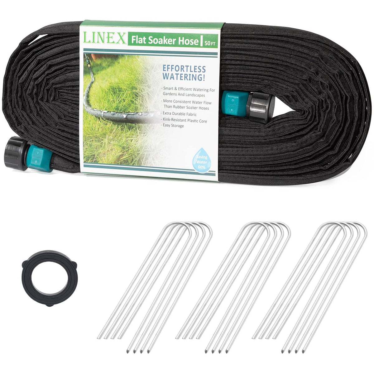 LINEX Flat Soaker Hose 1/2 inch 50 ft front view