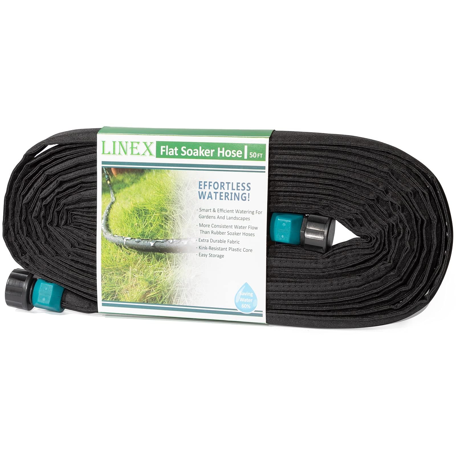 LINEX Flat Soaker Hose 100 ft black model front view