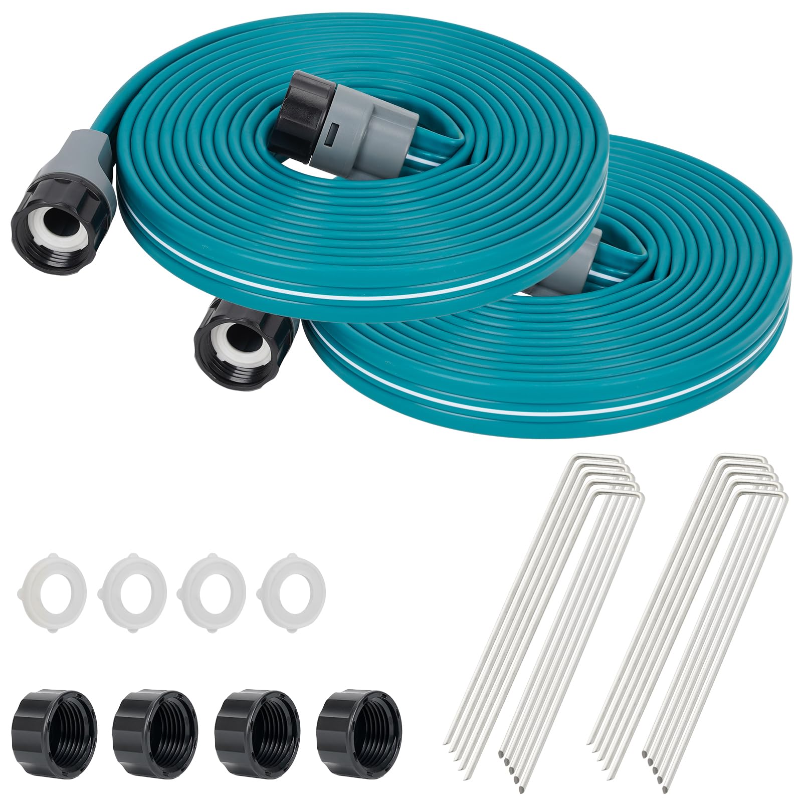 LINEX Sprinkler Soaker Hose 30FT blue-green color front view