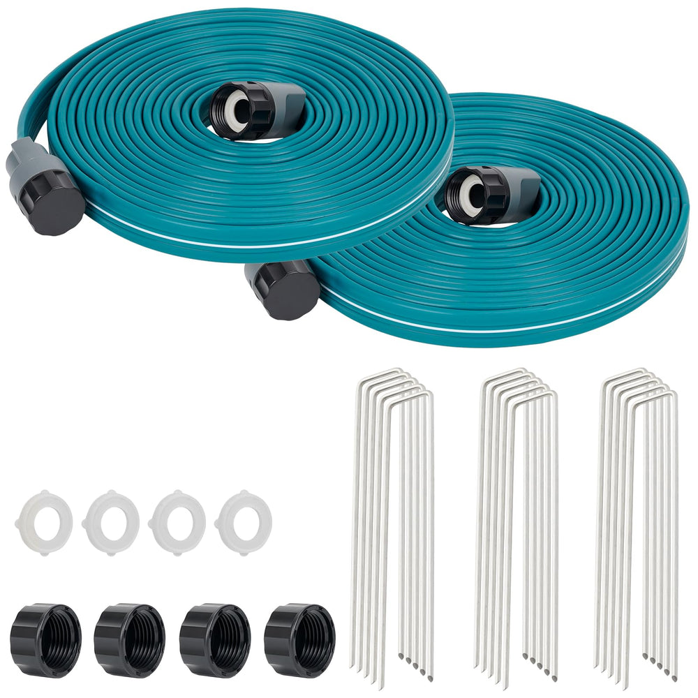 LINEX Sprinkler Soaker Hose 50FT in blue-green color