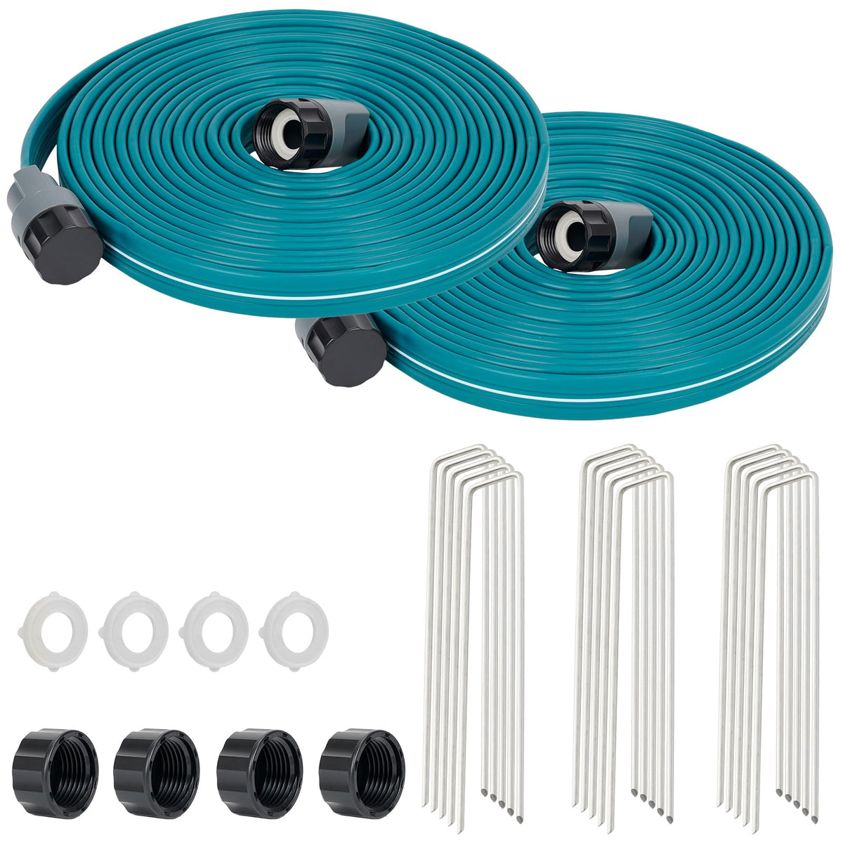 LINEX Sprinkler Soaker Hose 50FT in blue-green color