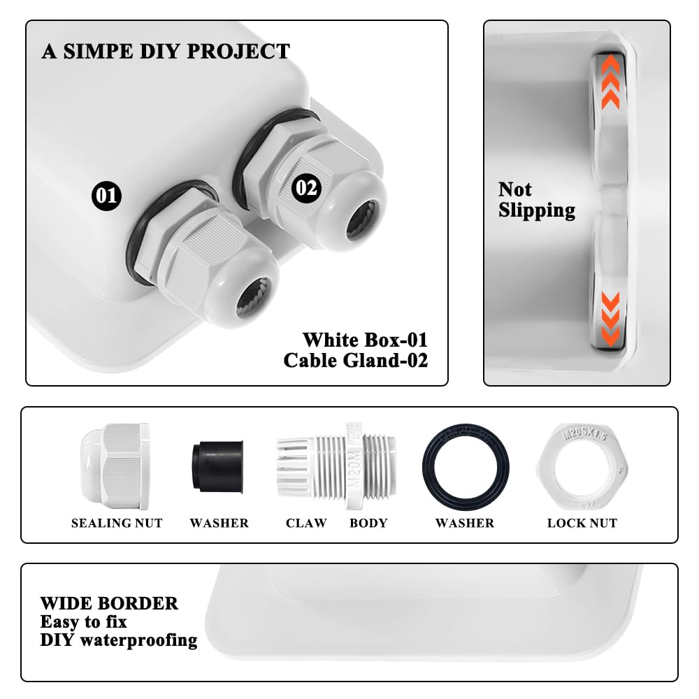 Link Solar Double Cable Entry Gland with two included rubber seals