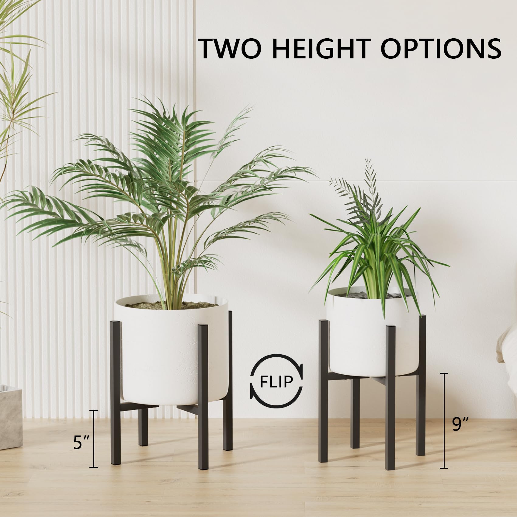 Linpla plant stand with round tray and pot