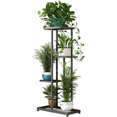 LINZINAR 4 Tier Plant Stand side view with pots