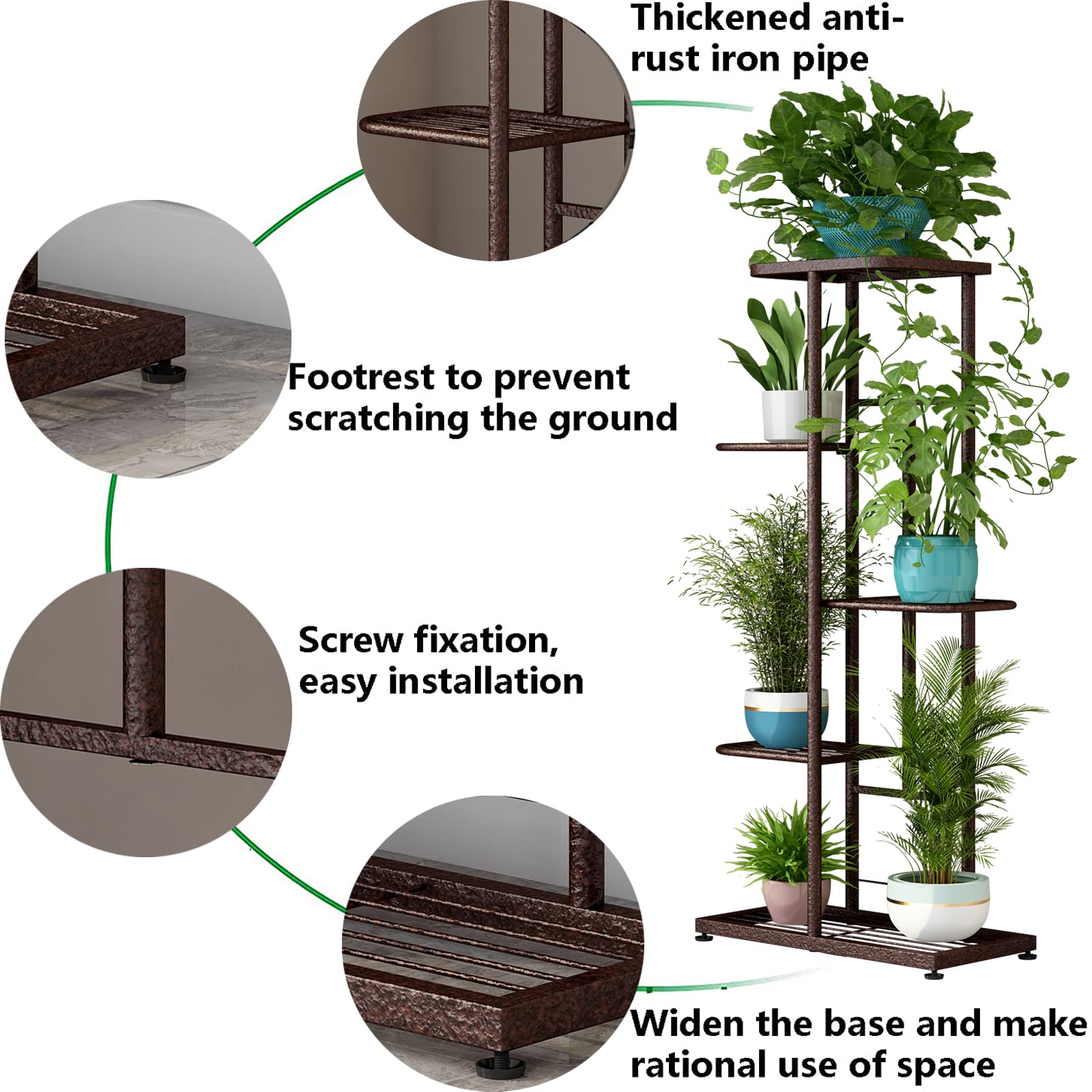 LINZINAR 5 Tier Plant Stand assembled on balcony