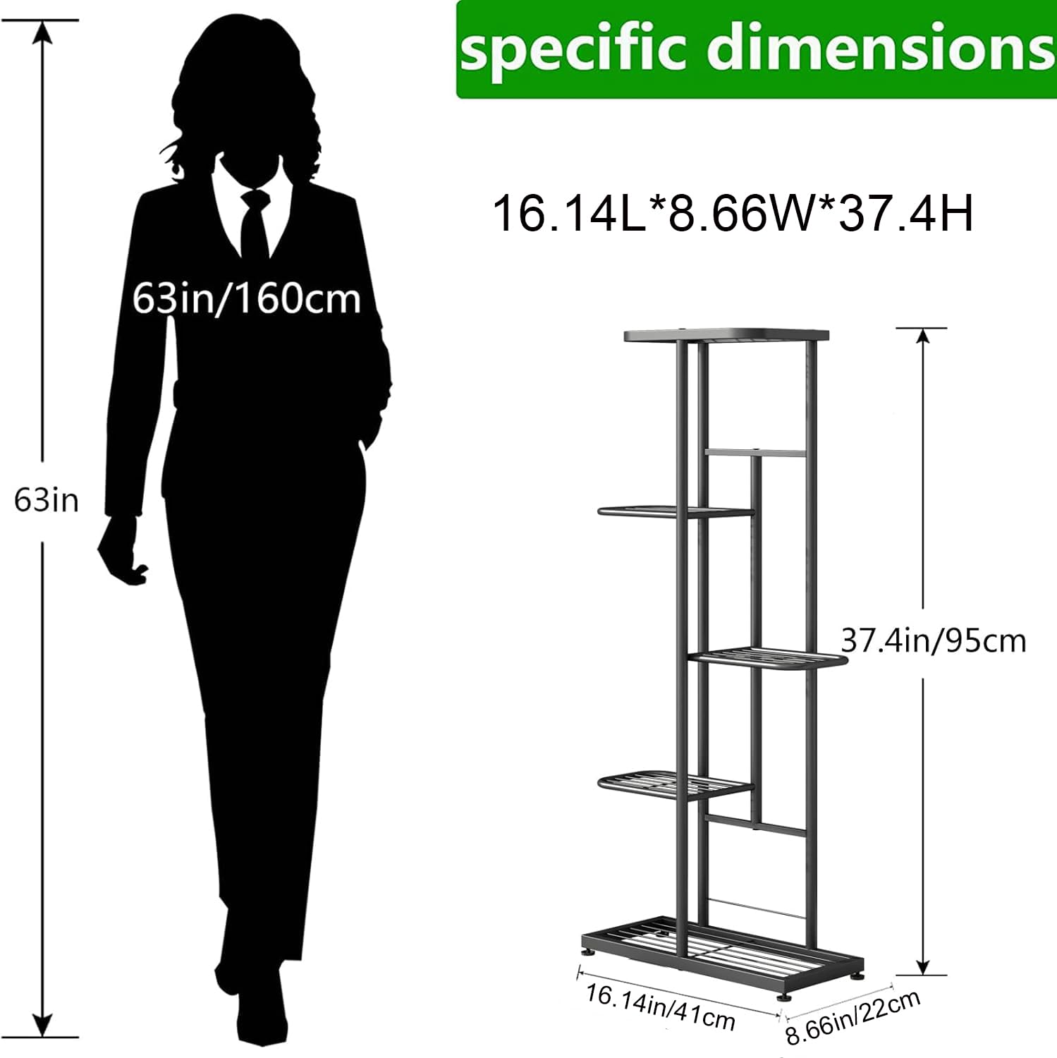 LINZINAR 5 Tier Plant Stand assembled with various plants