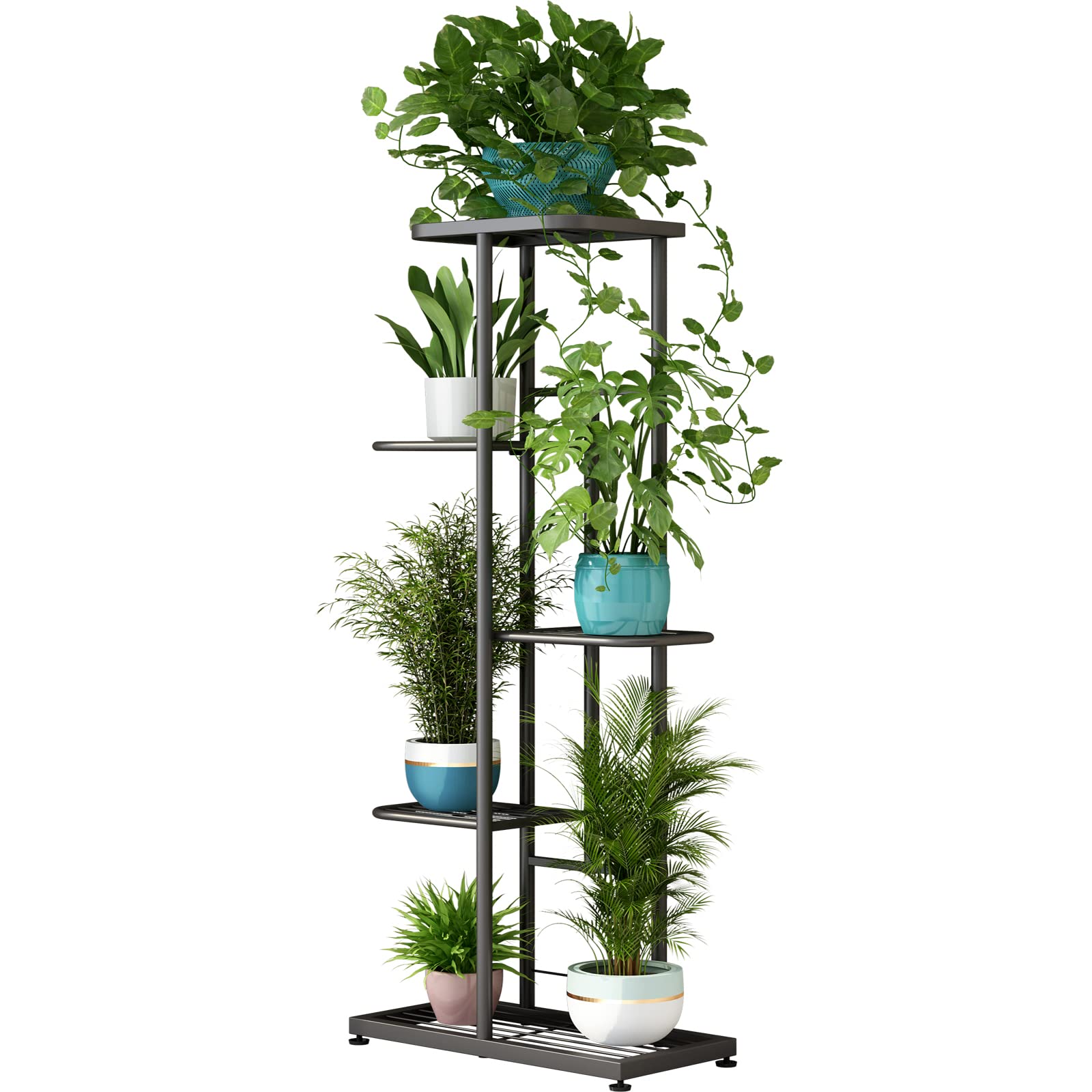 LINZINAR 5 Tier Plant Stand Dark Grey front view