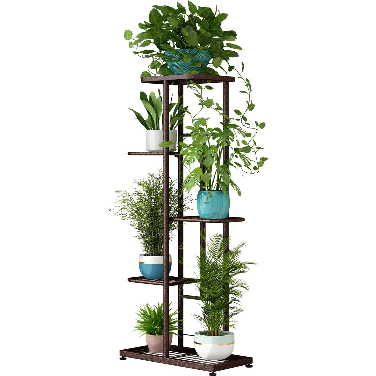 LINZINAR 5 Tier Plant Stand front view in bronze