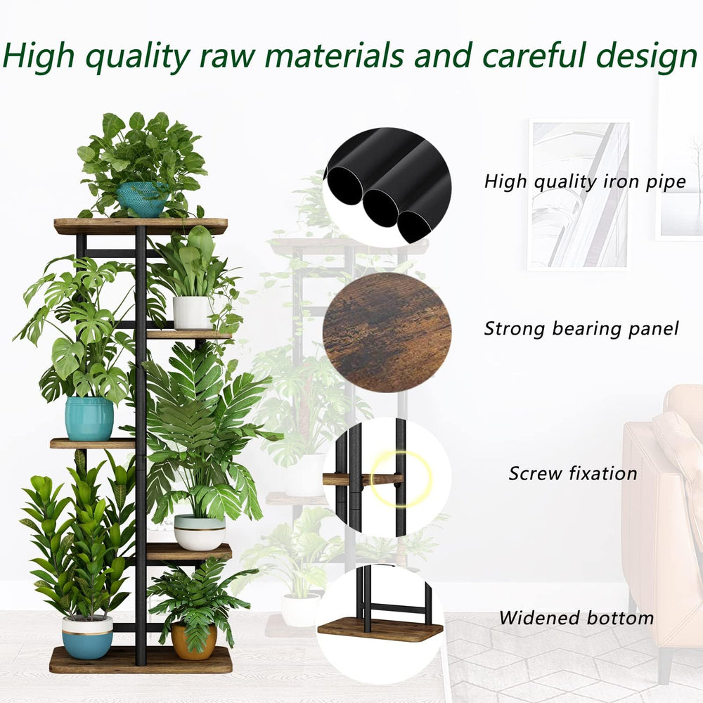 LINZINAR 5 Tier Plant Stand in living room setting