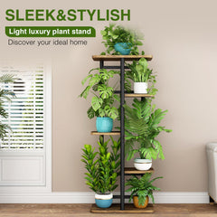 LINZINAR 5 Tier Plant Stand with plants displayed
