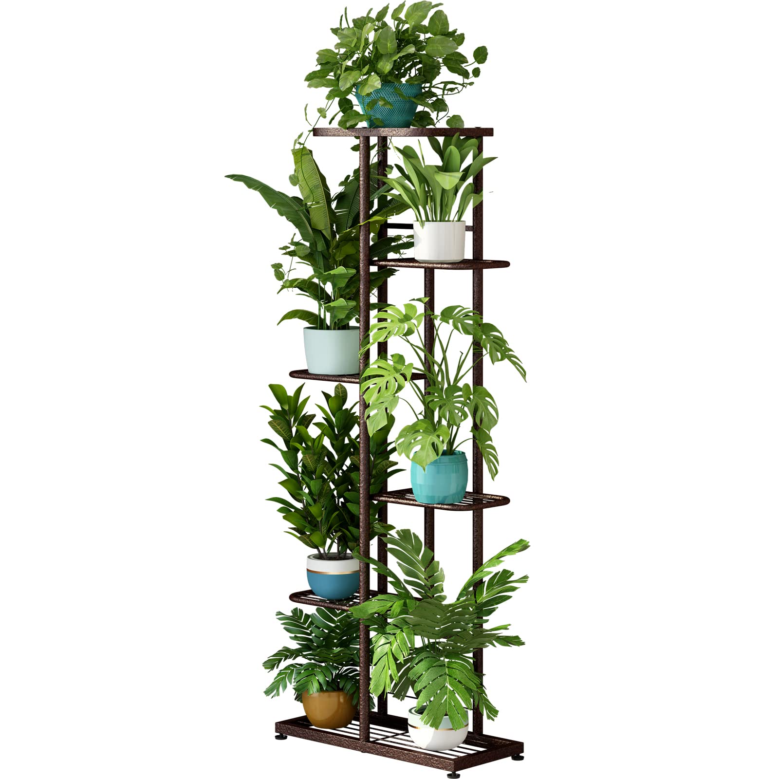 LINZINAR 6 Tier Plant Stand bronze metal front view