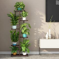 LINZINAR 6 Tier Plant Stand bronze metal side view