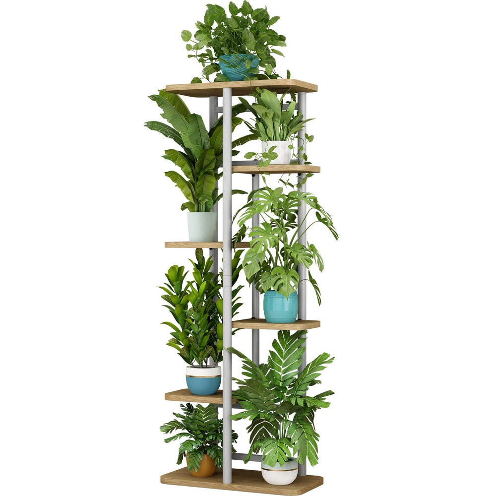 LINZINAR 6 Tier Plant Stand front view in white