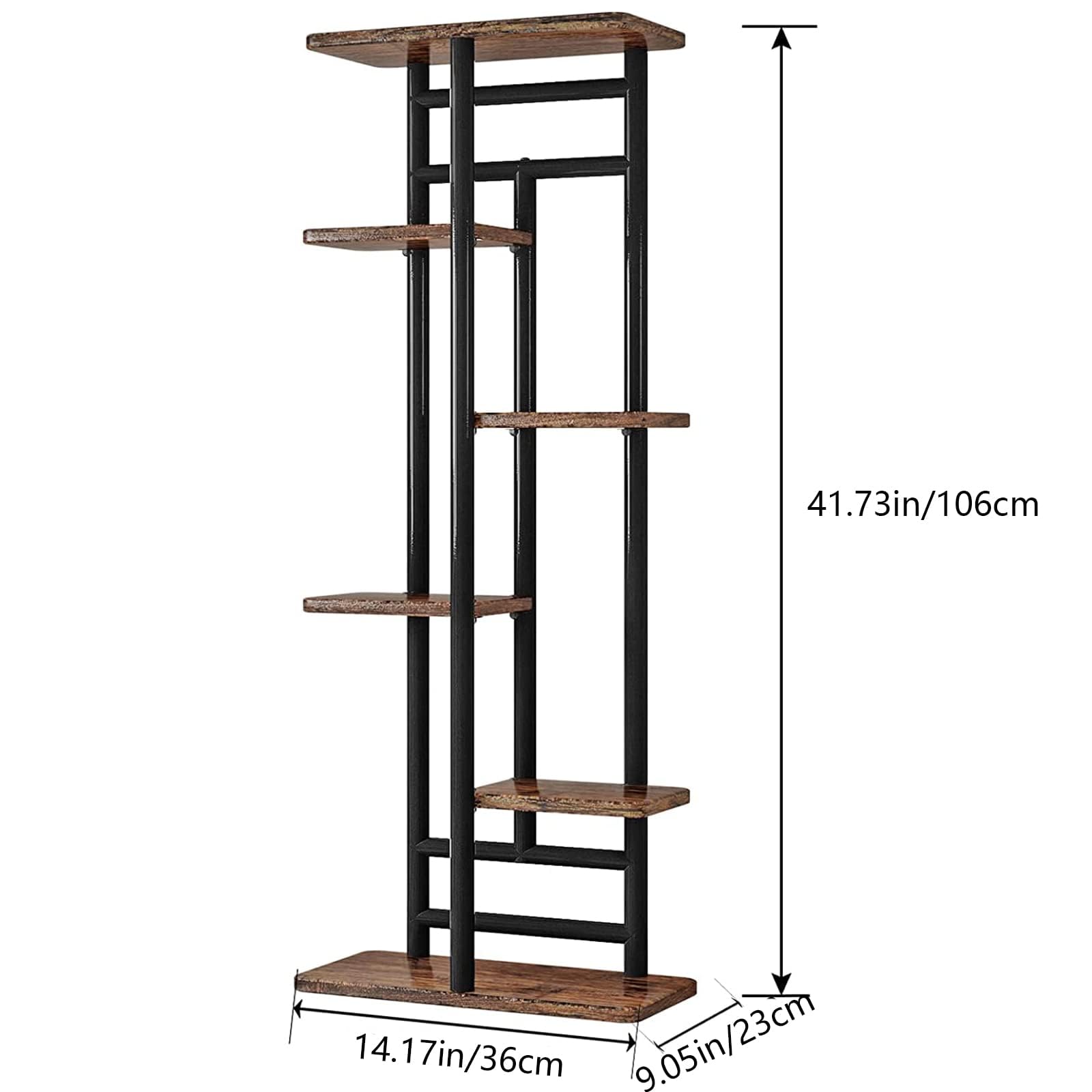LINZINAR 6 Tier Plant Stand in living room corner