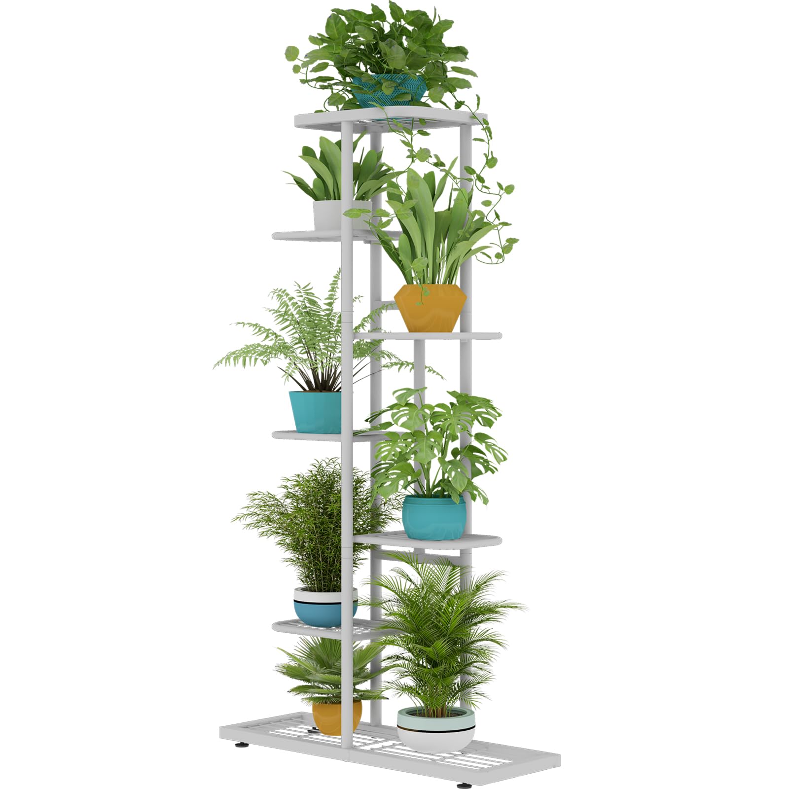LINZINAR 7 Tier Plant Stand white colour front view