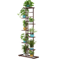 LINZINAR 8 Tier Metal Plant Stand in bronze colour front view