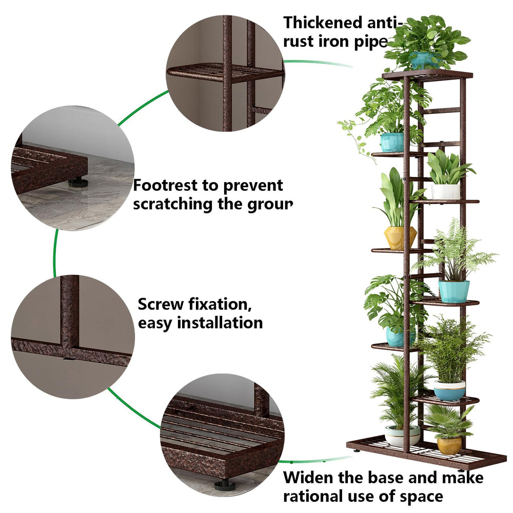 LINZINAR 8 Tier Plant Stand assembled with easy instructions
