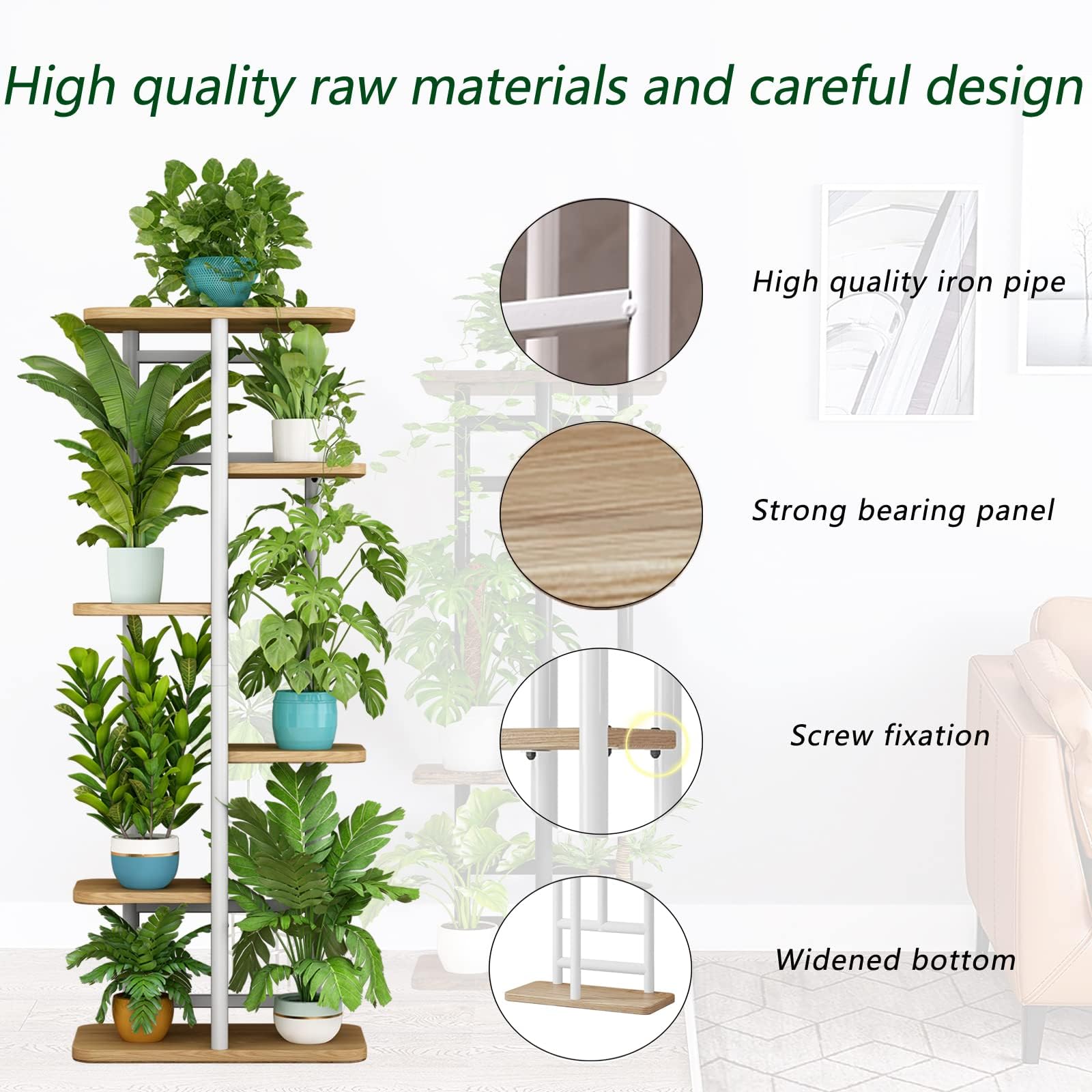 LINZINAR Plant Stand back view highlighting stability features