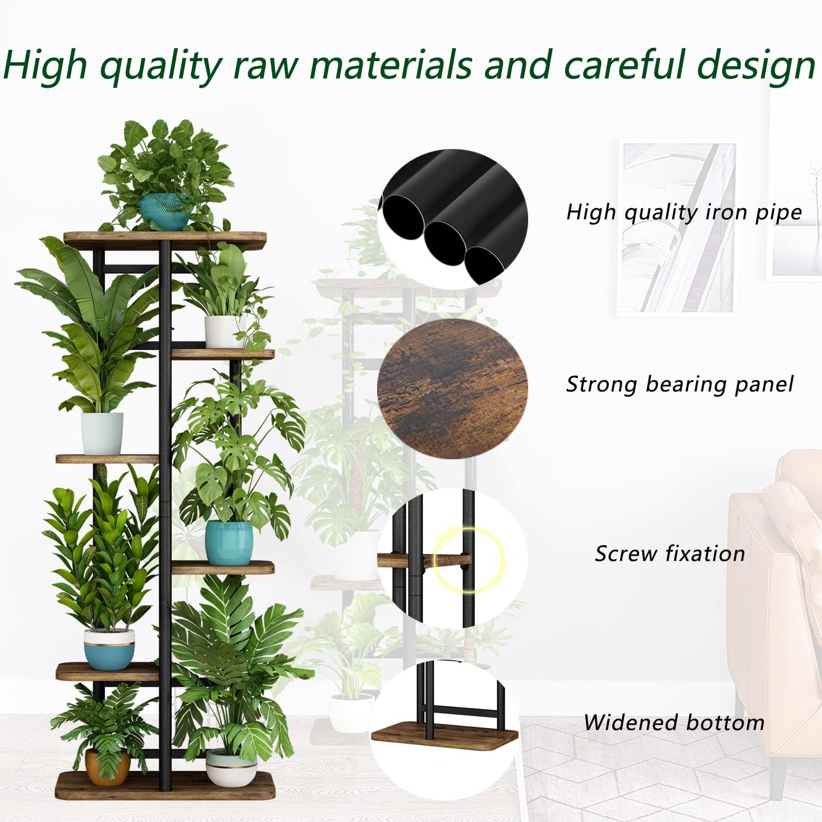 LINZINAR Plant Stand dimensions displayed on a measuring tape