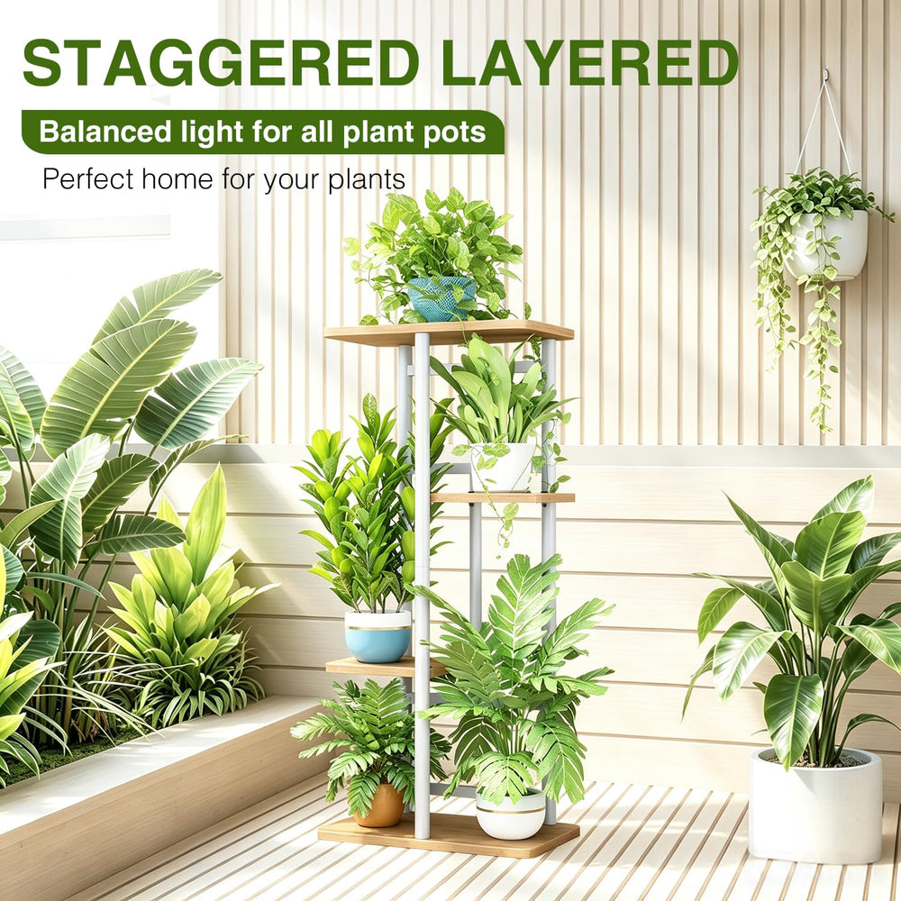 LINZINAR Plant Stand in a corner with decor items