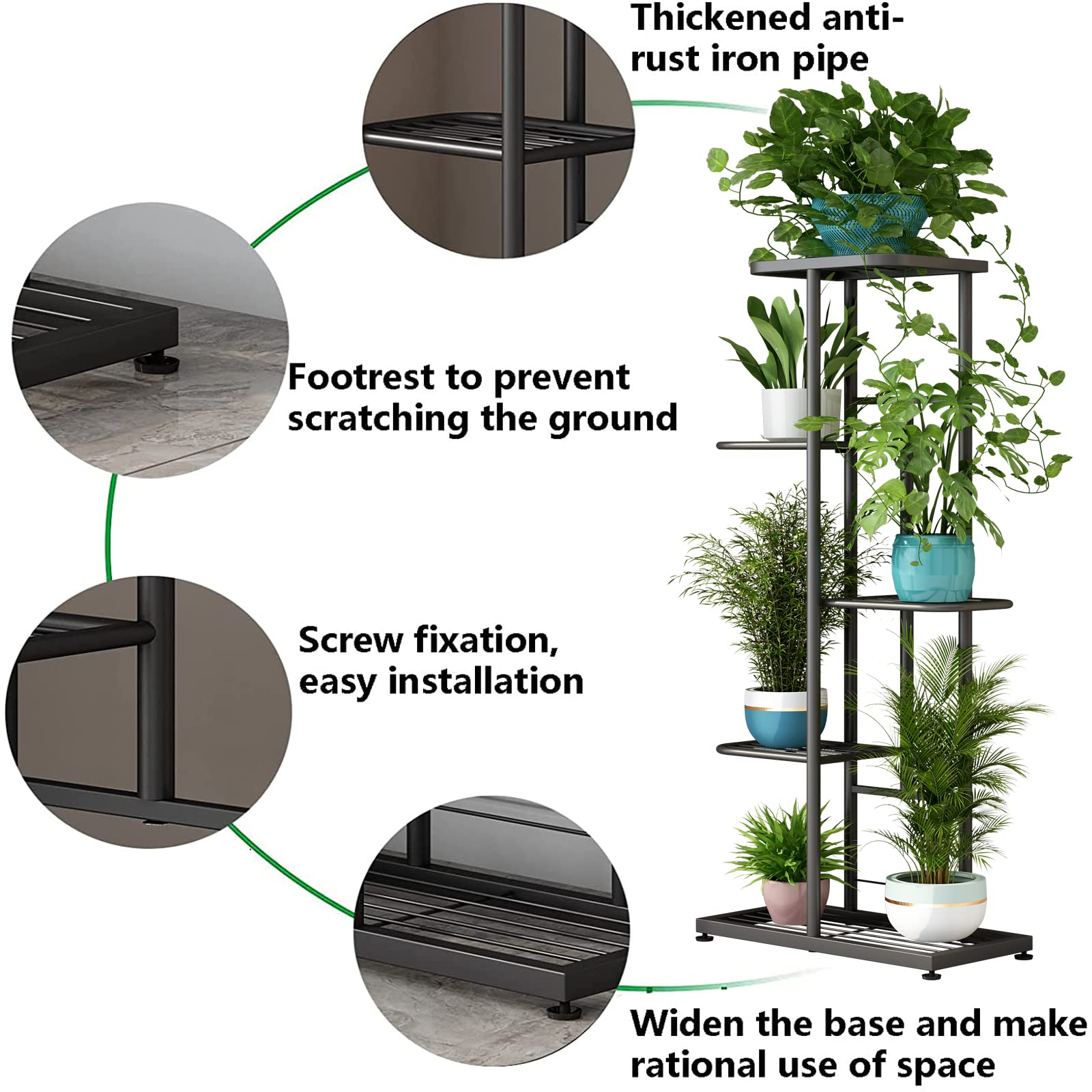 LINZINAR plant stand in outdoor garden setting