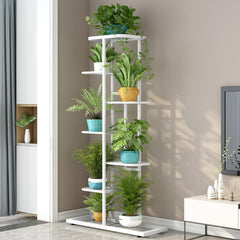 LINZINAR plant stand showing multiple flower pots on display
