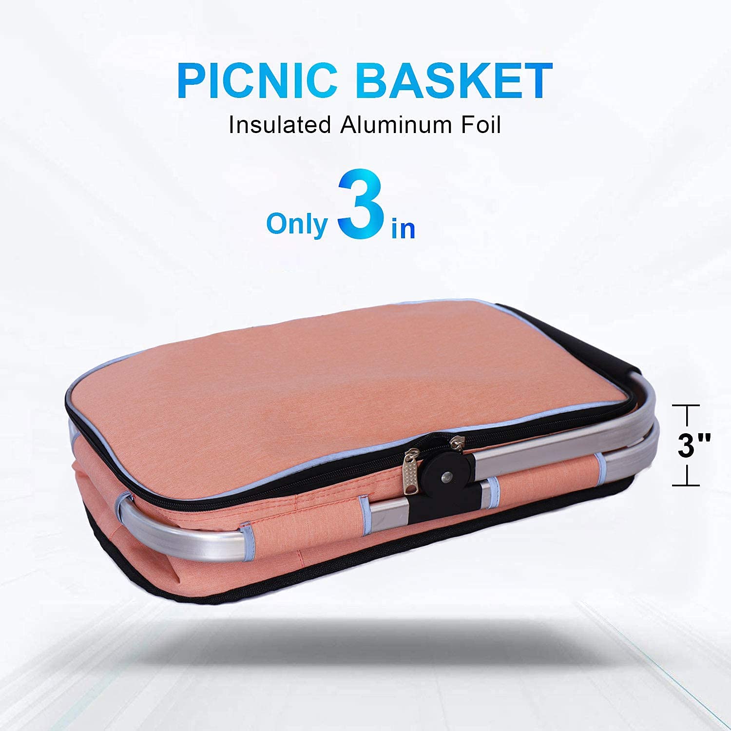 LIQING Picnic Basket folded size comparison