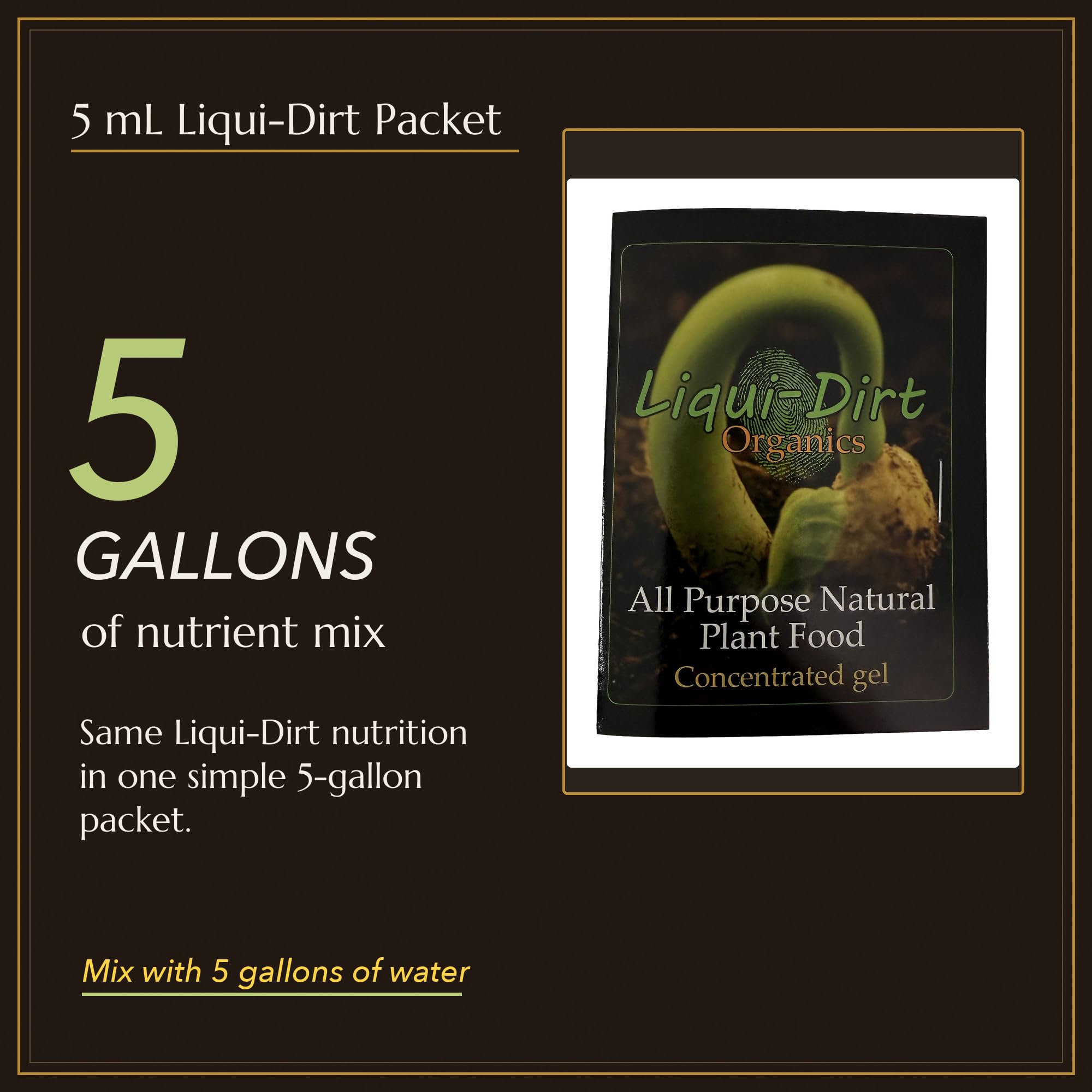 Liqui-Dirt Organic Plant Food ingredients close-up