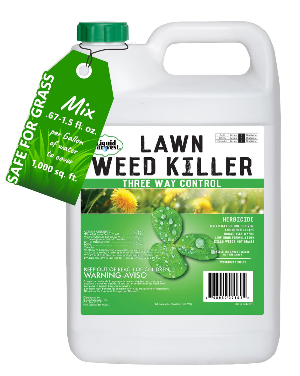 Liquid Harvest Lawn Weed Killer 1-gallon bottle front view