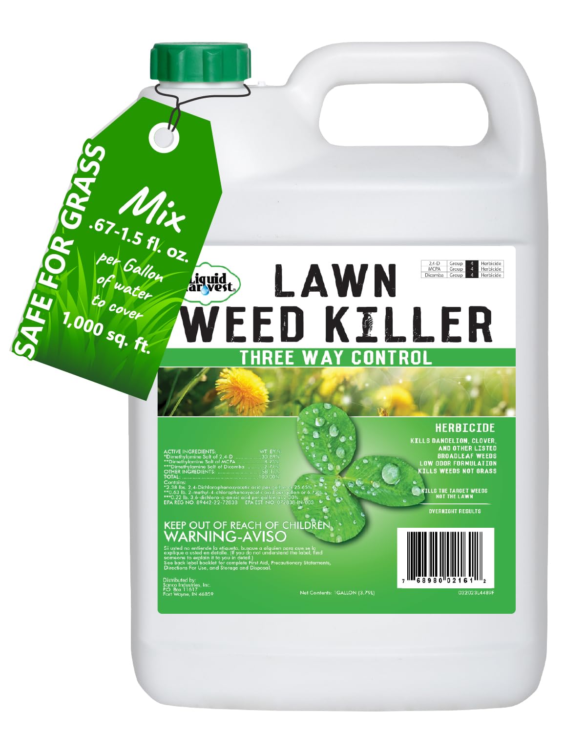 Liquid Harvest Lawn Weed Killer 1-gallon bottle front view