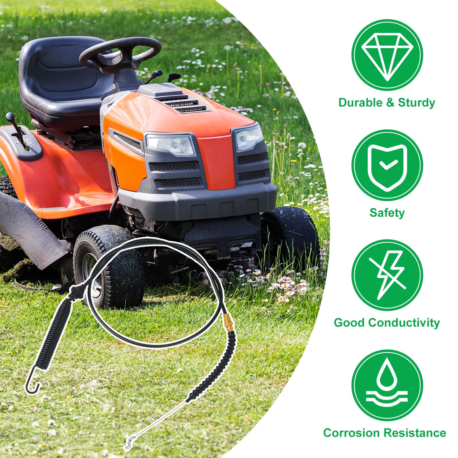 LiStarUs 946-04173E Deck Engagement Cable in lawn mower setup