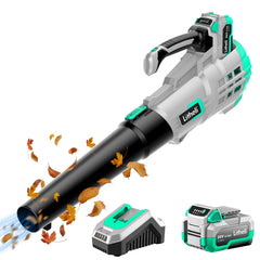 LiTHELi 20V Cordless Leaf Blower front view with battery