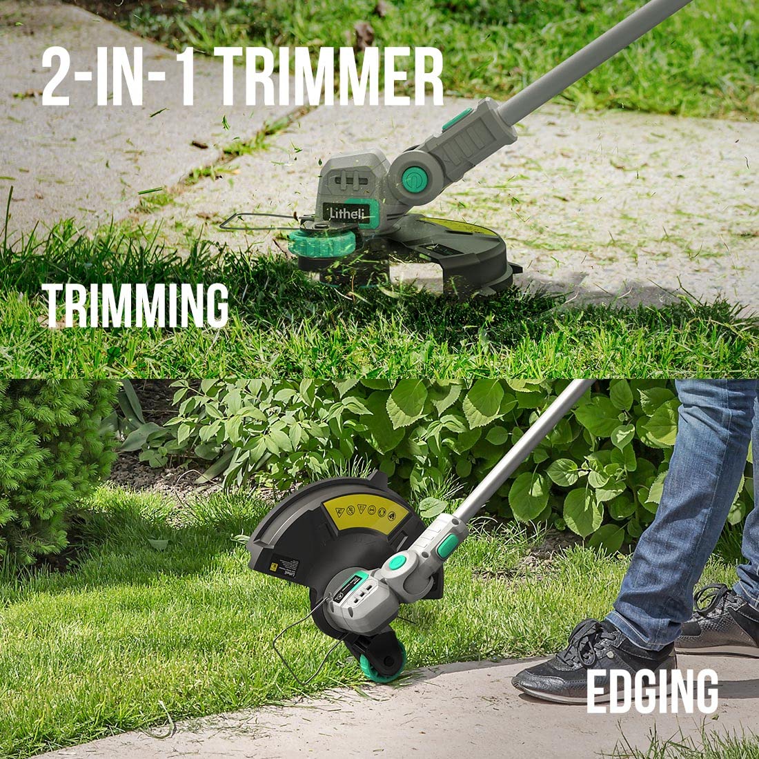 LiTHELi 20V Cordless String Trimmer with battery and charger