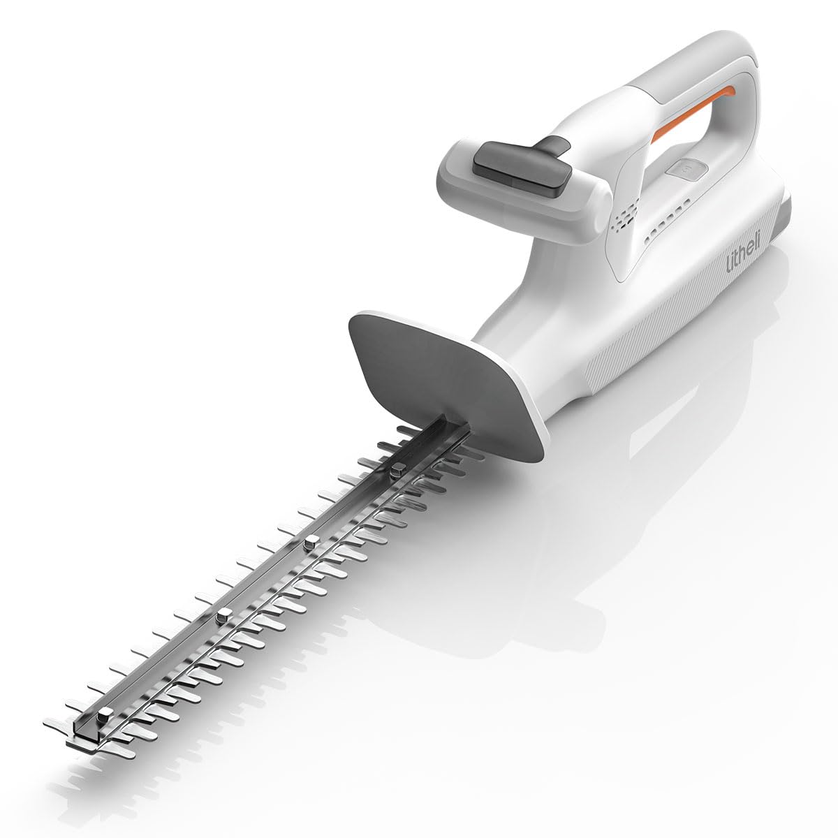 LiTHELi 20V Hedge Trimmer front view with dual-action blades