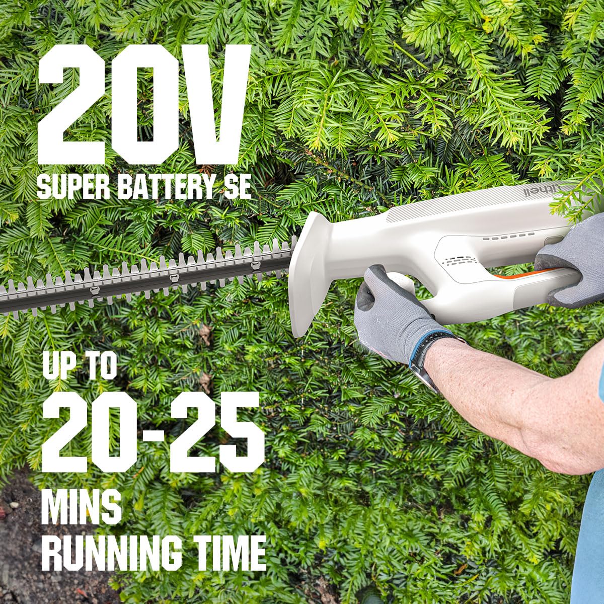 LiTHELi 20V Hedge Trimmer in a garden setting