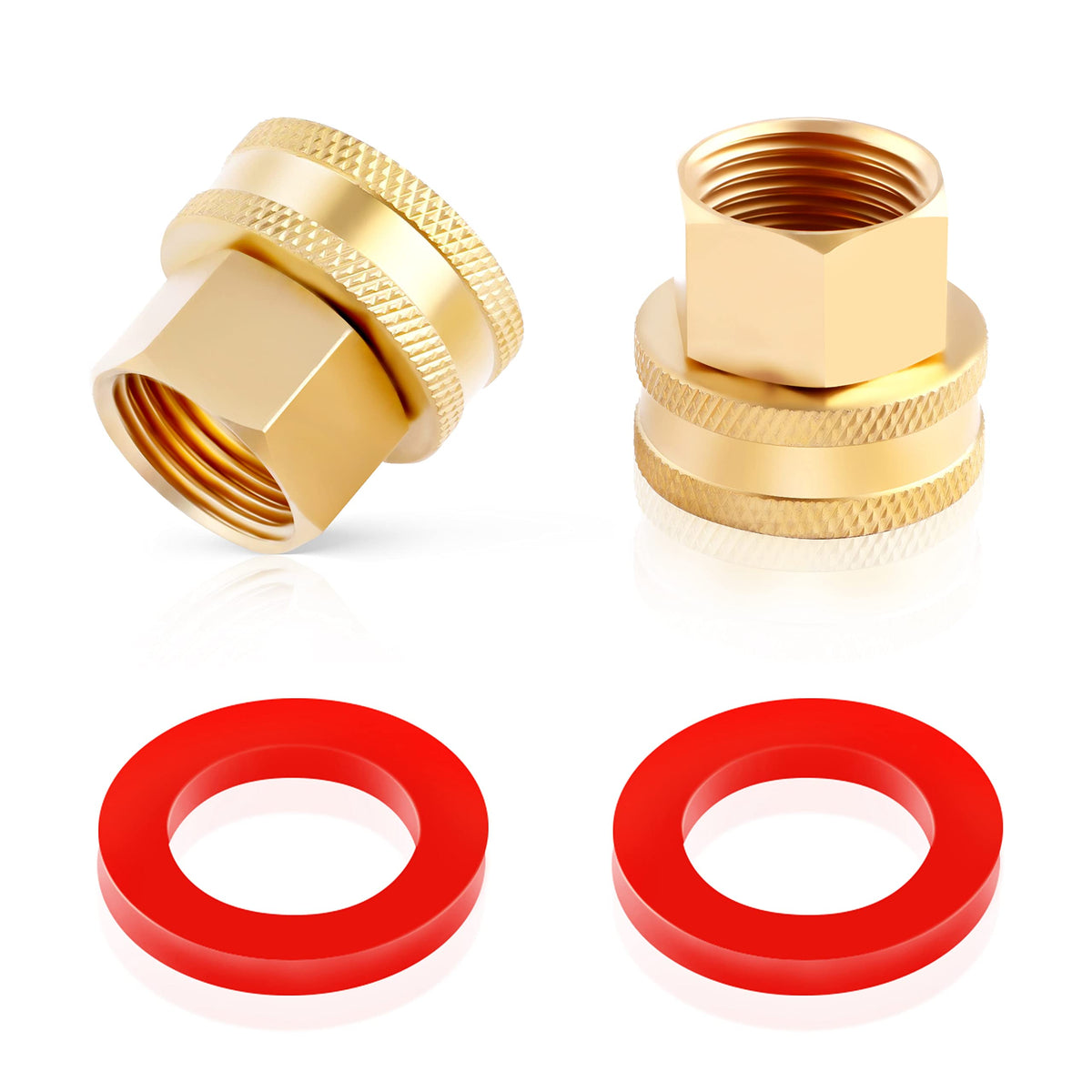 LitOrange 3/4" GHT to 1/2" NPT Brass Hose Adapter front view
