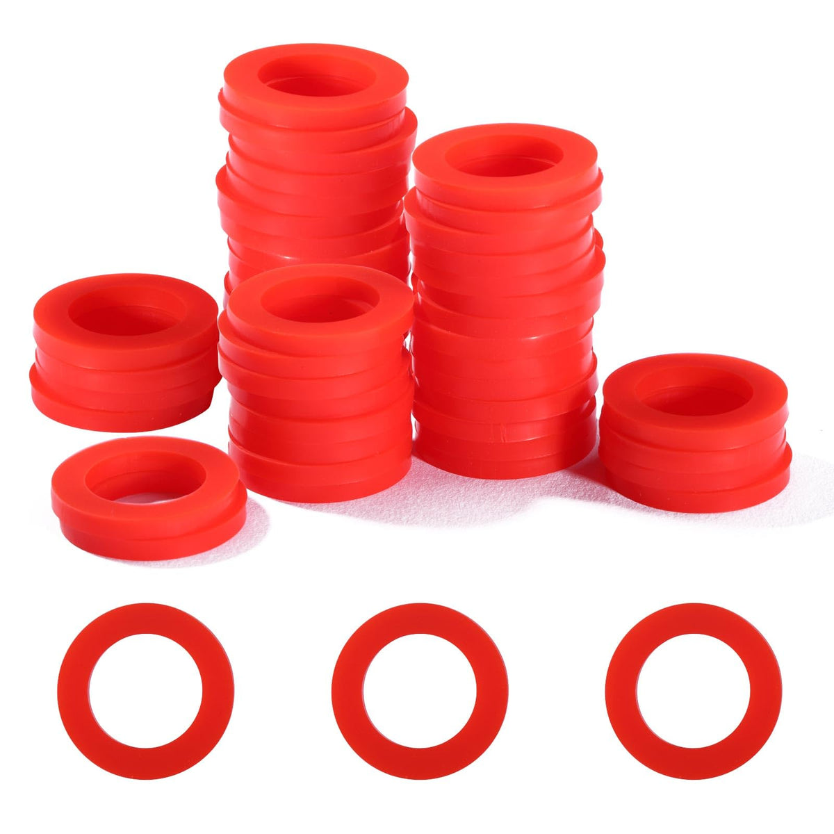 LitOrange 50 pack garden hose washer gaskets in red